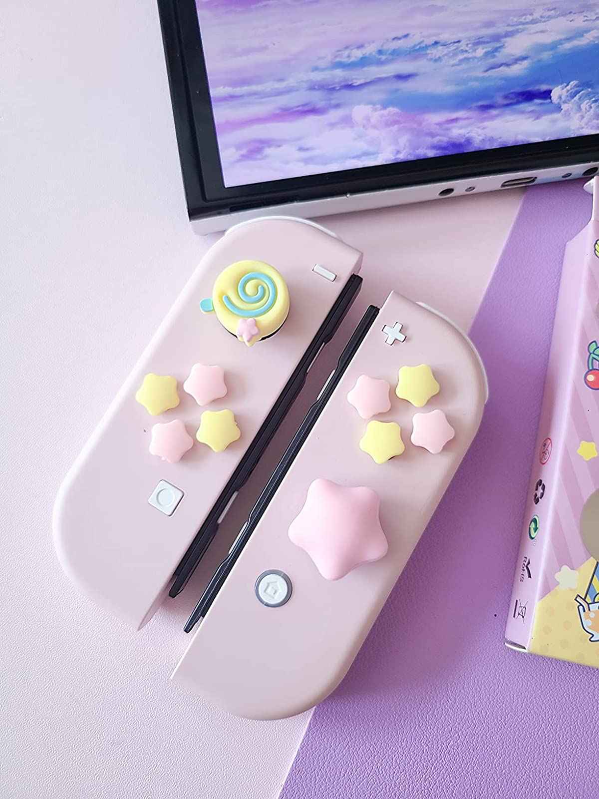 Kirby Thumb Grips for Nintendo Switch and Button Caps