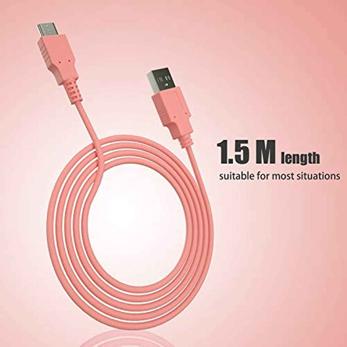 Fast Charging Cable for Switch, MacBook, Pixel C, LG Nexus 5X G5, Nexus 6P/P9 Plus, One Plus 2, Sony XZ and More - Coral (4.92ft)