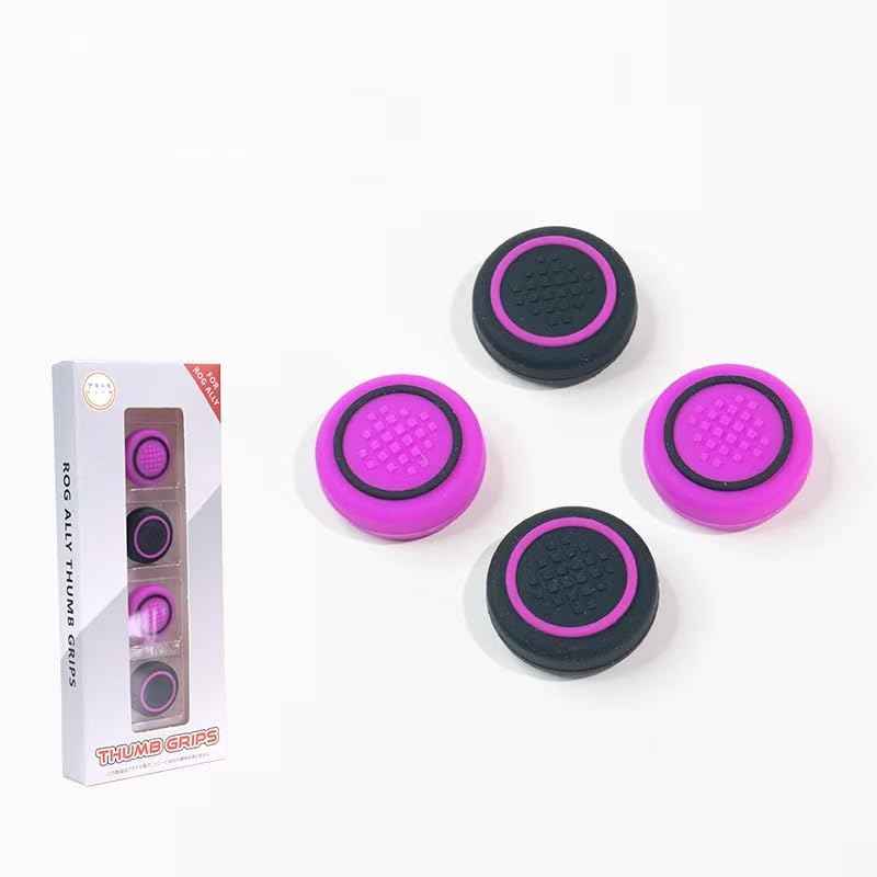 HEATFUN ASUS ROG Ally Thumb Grip Caps, Soft Silicone Joystick Cover Compatible with ASUS ROG Ally - PurpleBlack