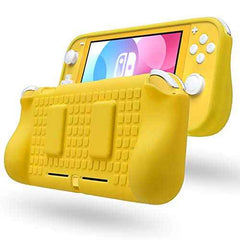 HEATFUN Switch lite Grip Case, Switch lite Protective Ergonomic Cover with Game Storage and Tempered Glass Screen Protector - Yellow