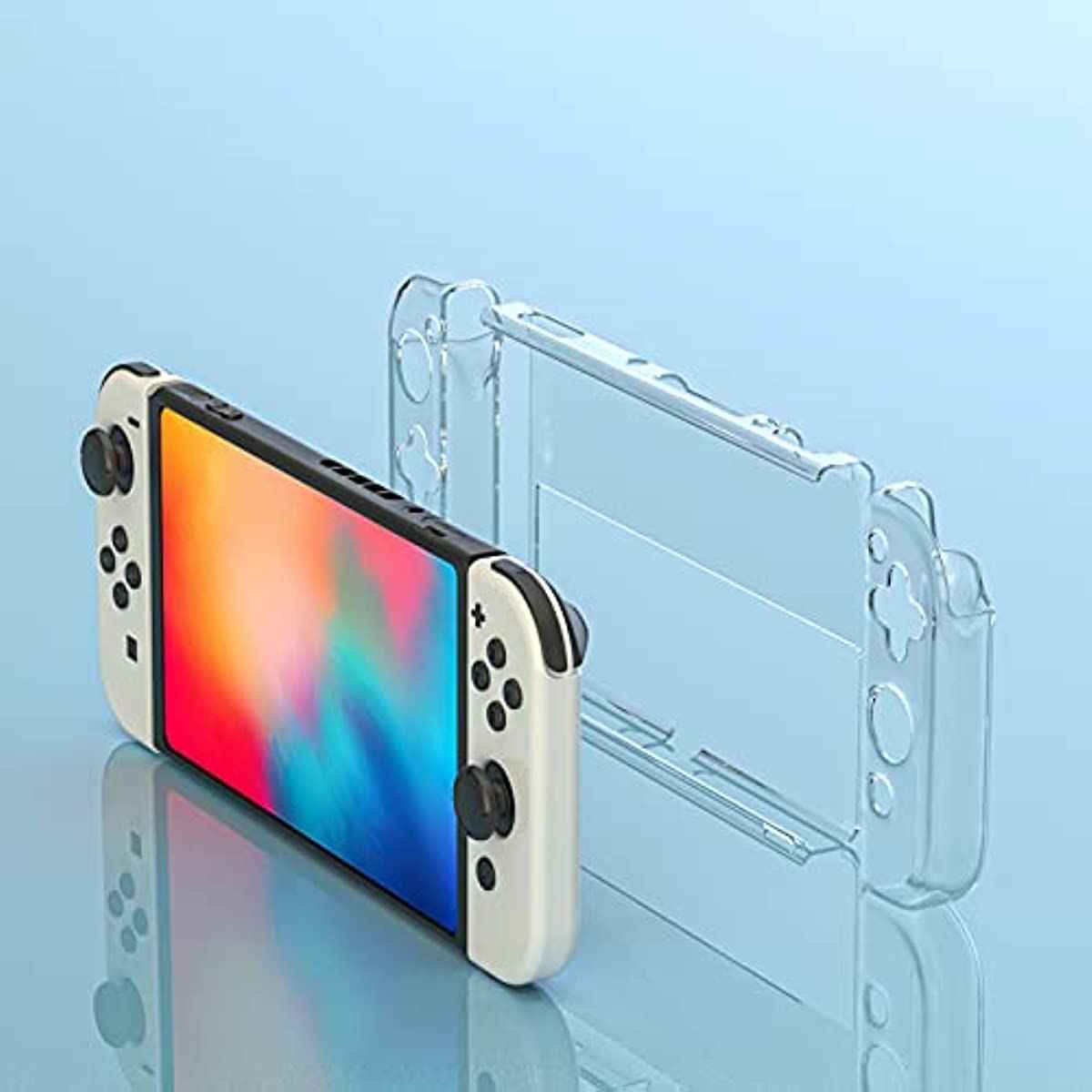 HEATFUN Protective Case for Switch OLED, Switch OLED Hard Console Case and TPU Joy Con Covers