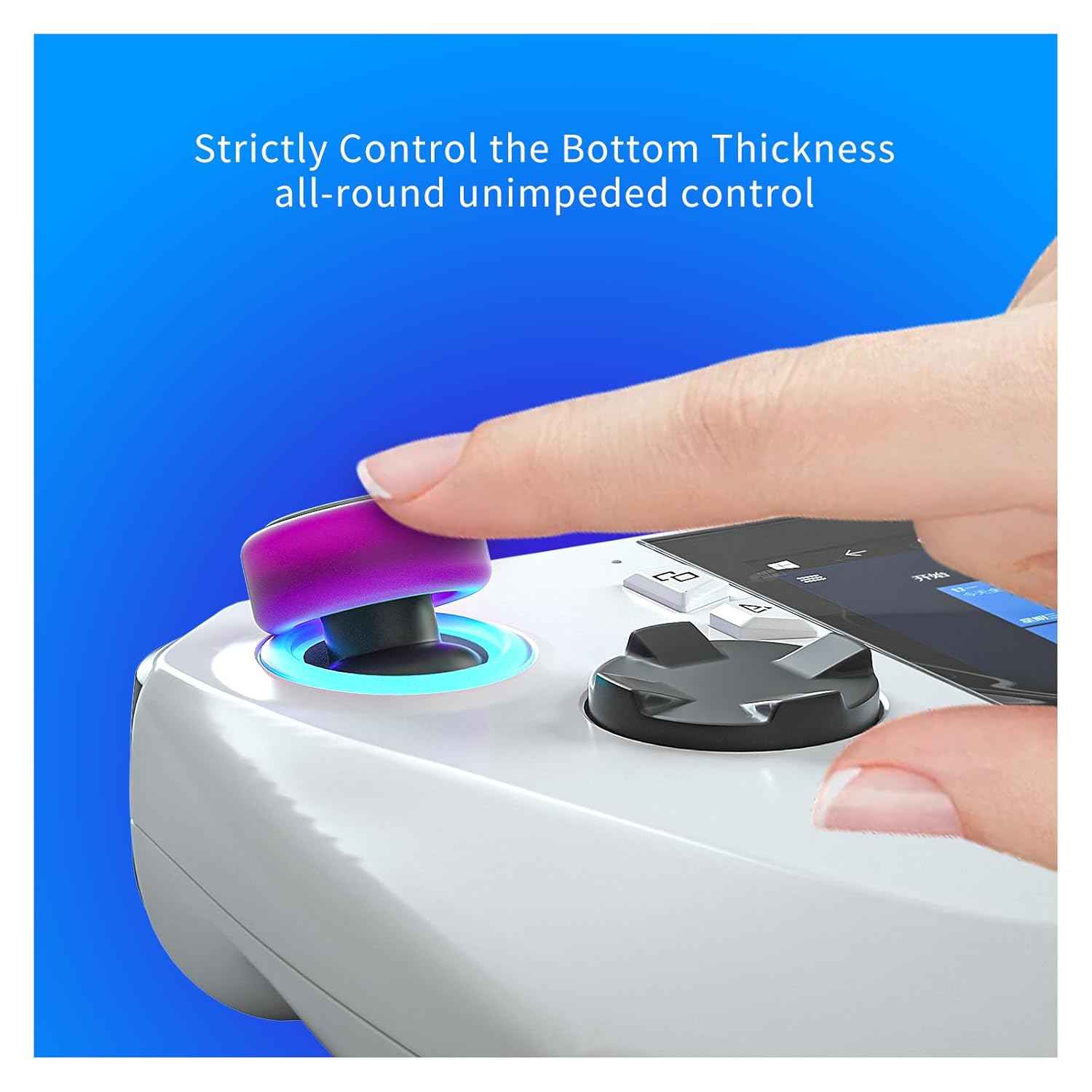 HEATFUN ASUS ROG Ally Thumb Grip Caps, Soft Silicone Joystick Cover Compatible with ASUS ROG Ally - PurpleWhite