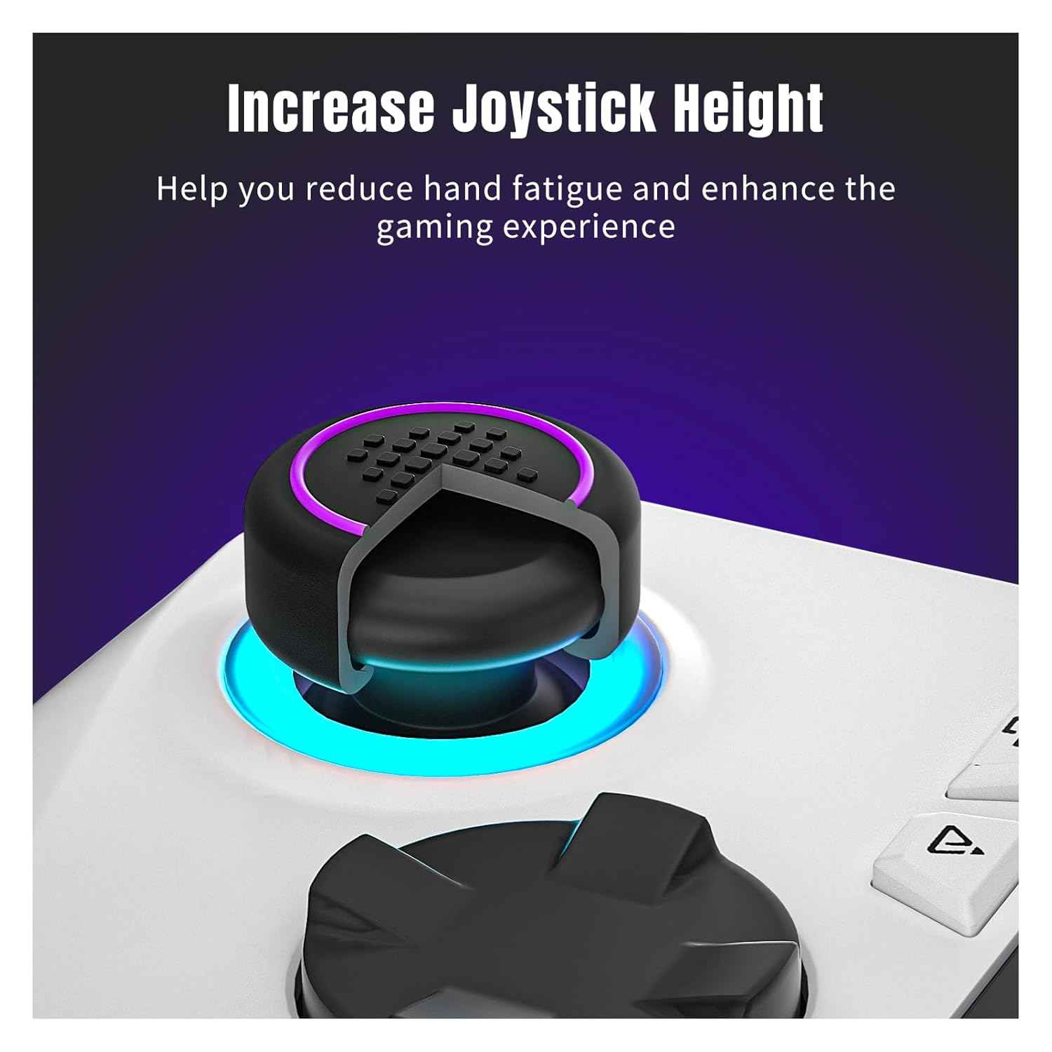 HEATFUN ASUS ROG Ally Thumb Grip Caps, Soft Silicone Joystick Cover Compatible with ASUS ROG Ally - PurpleBlack