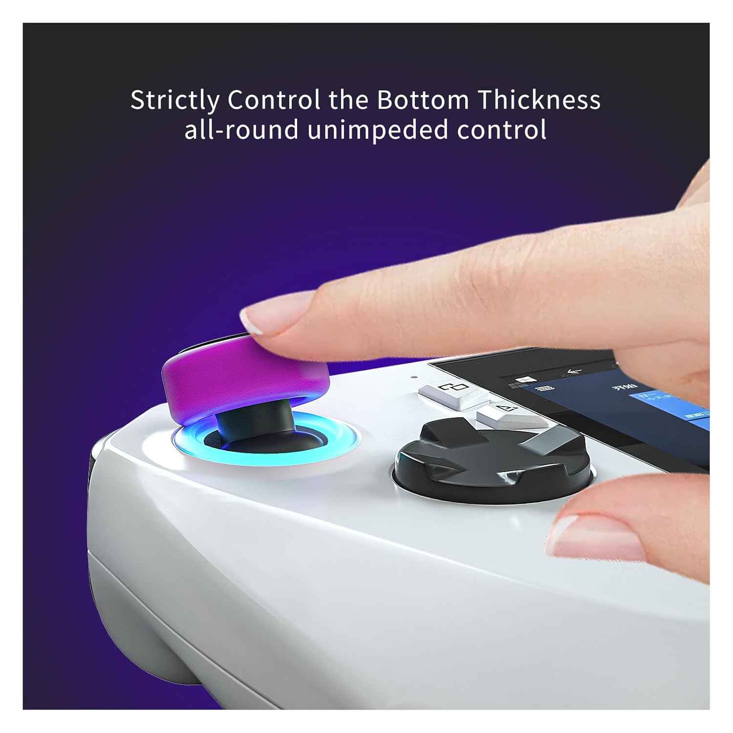 HEATFUN ASUS ROG Ally Thumb Grip Caps, Soft Silicone Joystick Cover Compatible with ASUS ROG Ally - PurpleBlack