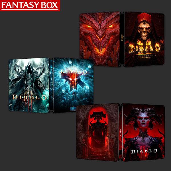 Diablo Steelbook FantasyBox Bundle | Diablo II Resurrected, Diablo III and Diablo IV Steelbook | GameCaseBox - Game case