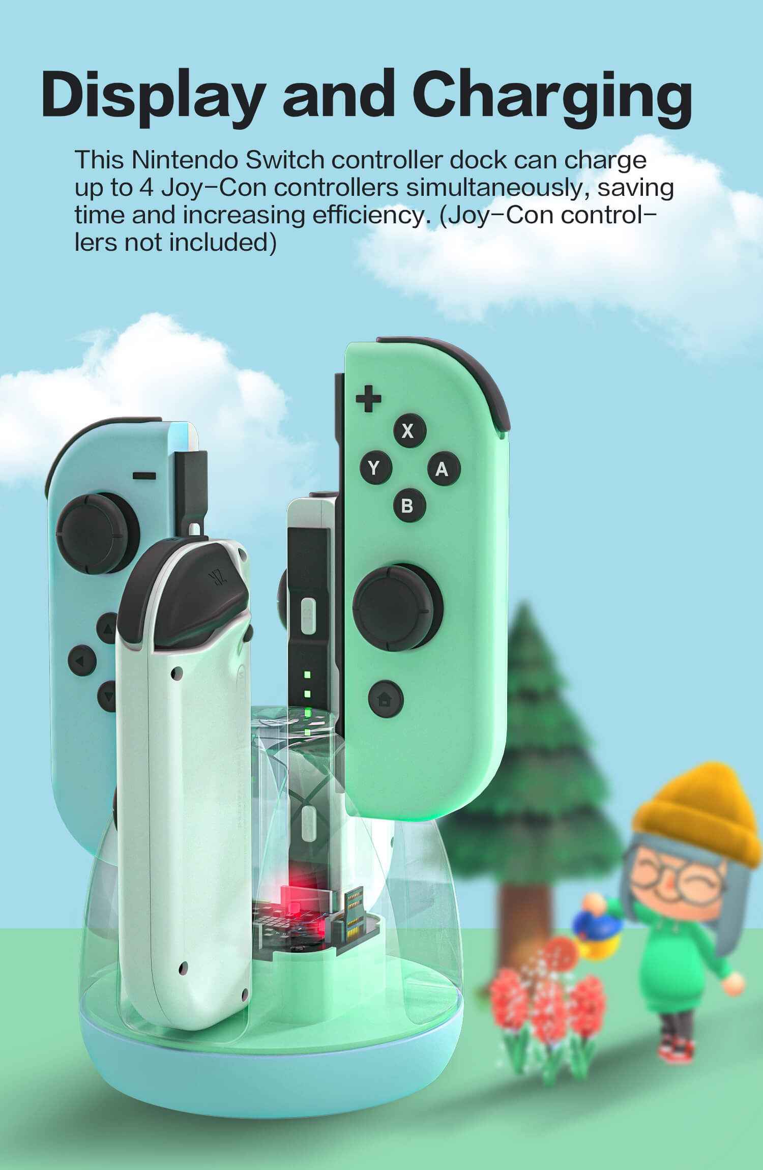 Nintendo Switch Joy Con Charger - Blue Green