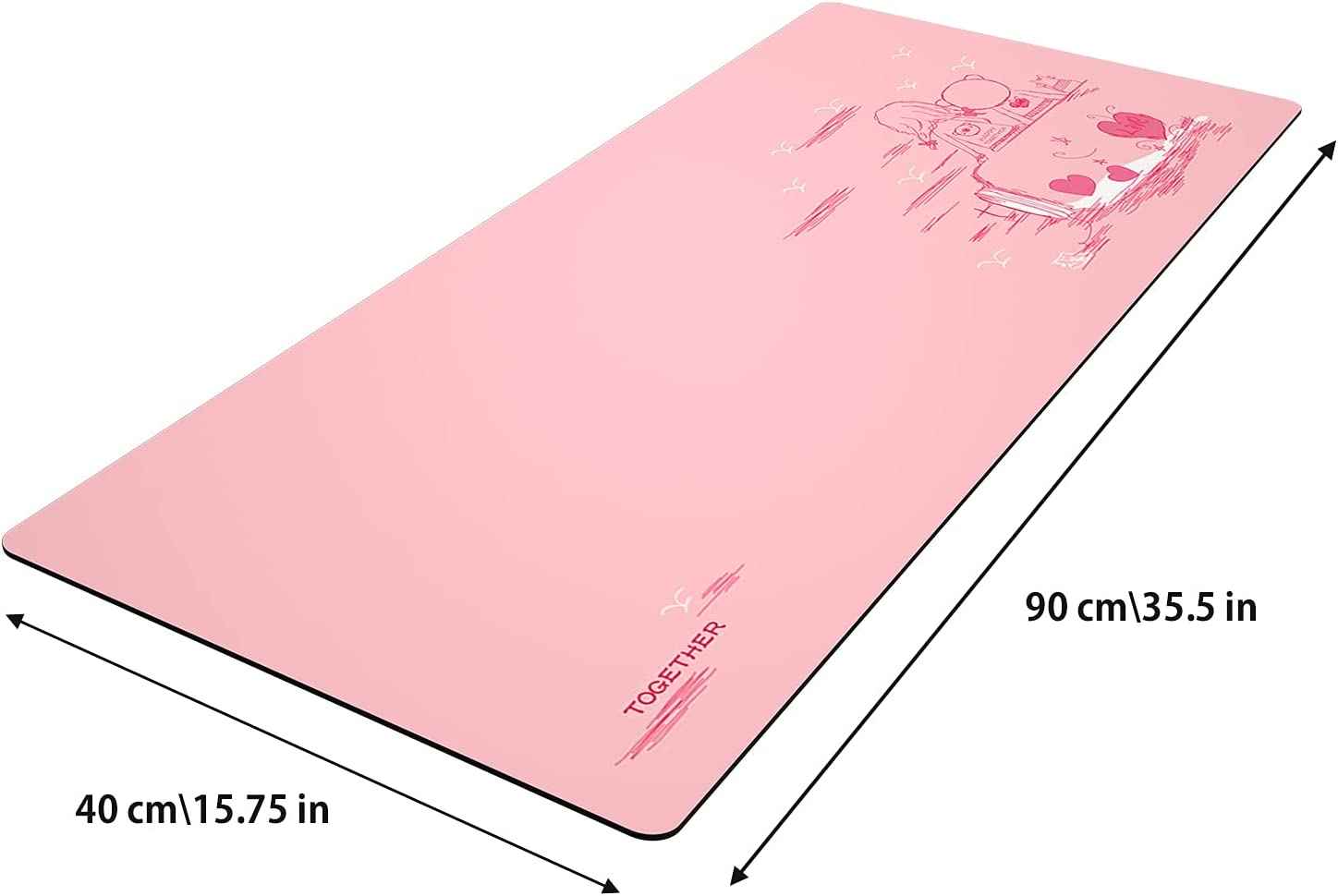 Mouse Pad Pink for Girl - 35.5 x 15.75 inches