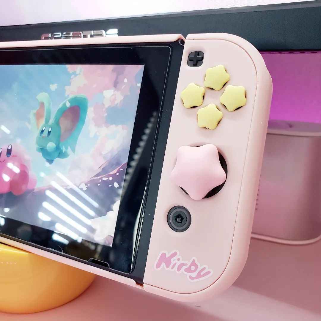 Kirby Thumb Grips for Nintendo Switch and Button Caps