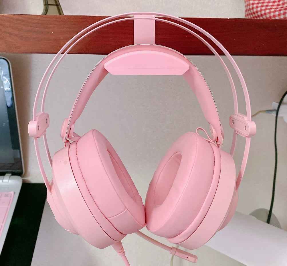 Headset Stand Pink, Headphone Holder for Desk, Gaming Desk Accessories