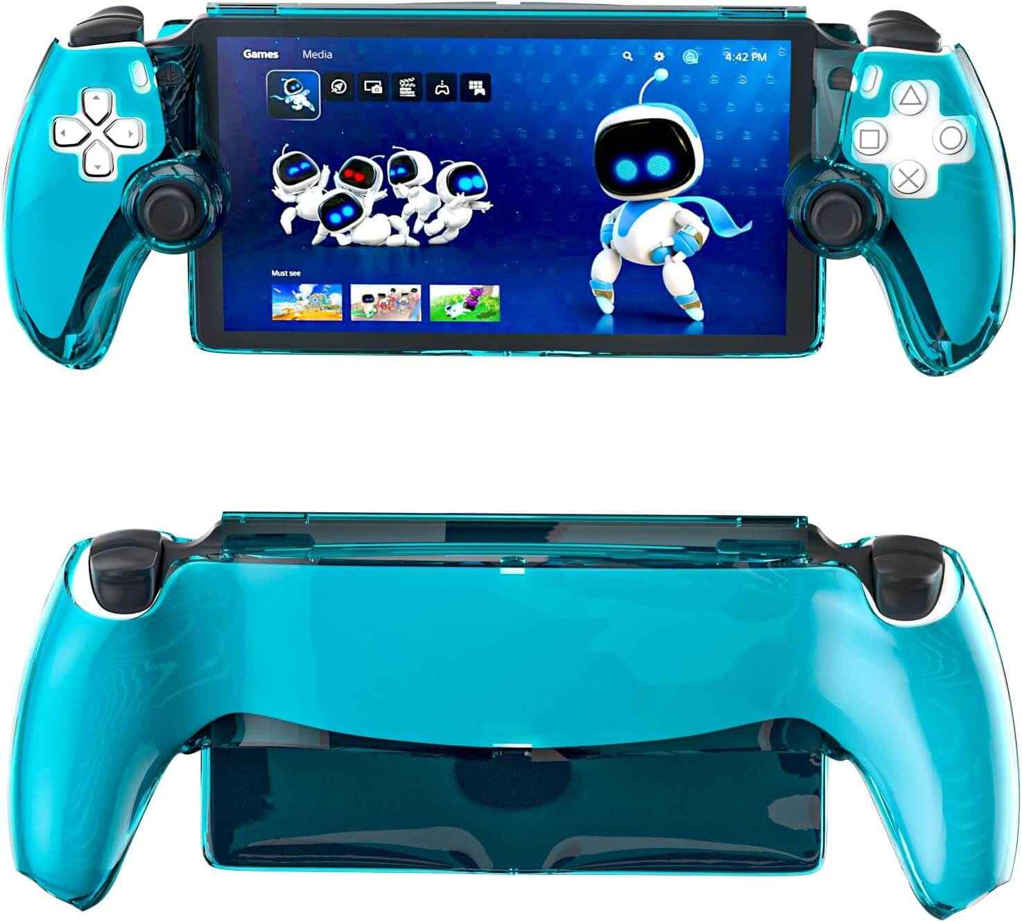 HEATFUN PS Portal Protective Case, Hard Cover Case for PlayStation Portal Remote Player, Shockproof Protective Cover - Blue