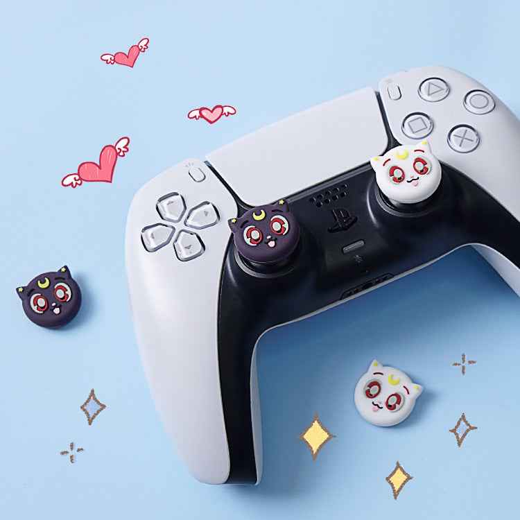 Moon Cat Thumb Grips Compatible with Playstation PS5 PS4 Switch Pro Controllers