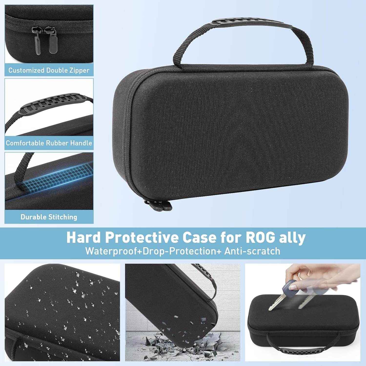 HEATFUN Rog Ally Travel Case, Rog Ally Handheld Carrying Case for Rog Ally