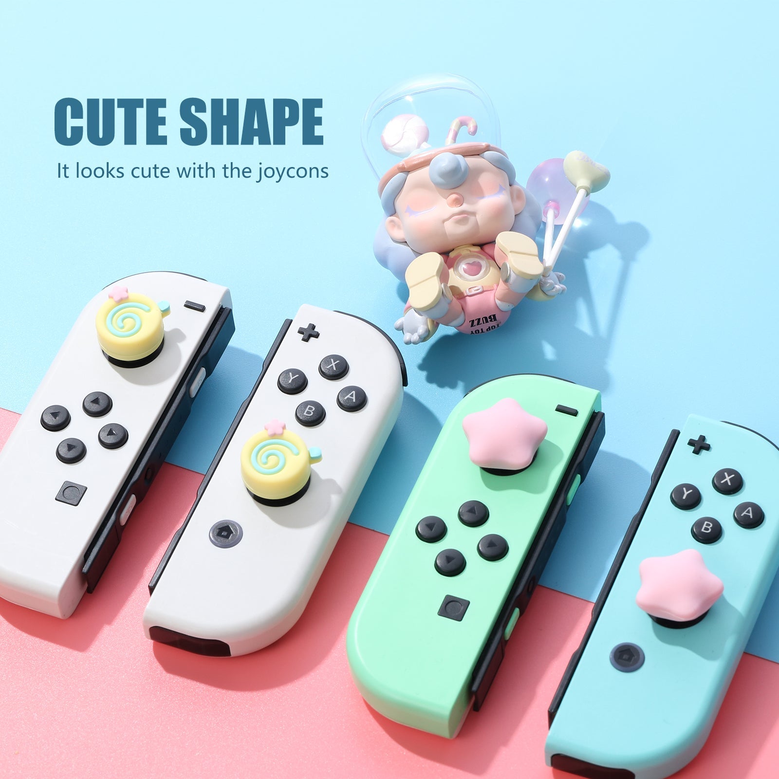 Cute Nintendo Switch Kirby Thumb Grips 4 Pcs